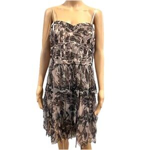 Hailey By Adrianna Papell Strapless tiered glitter Cocktail Dress Size 12